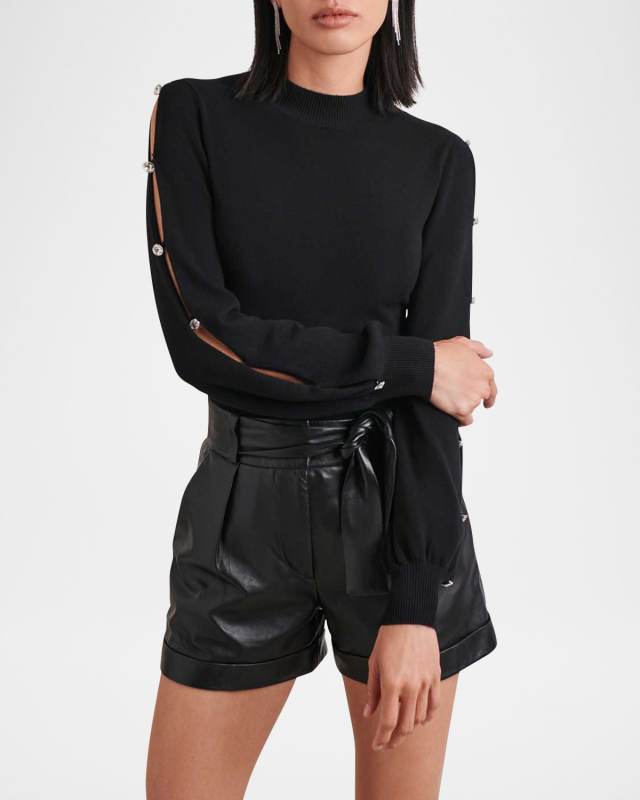 Evangeline Mock-Neck Cutout Sweat